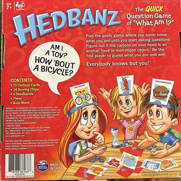 Hedbanz Game the quick question kids game of “what am I??” For multiple players - Picture 2 of 4